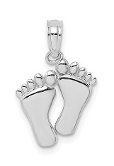 catchy double feet white gold baby charm